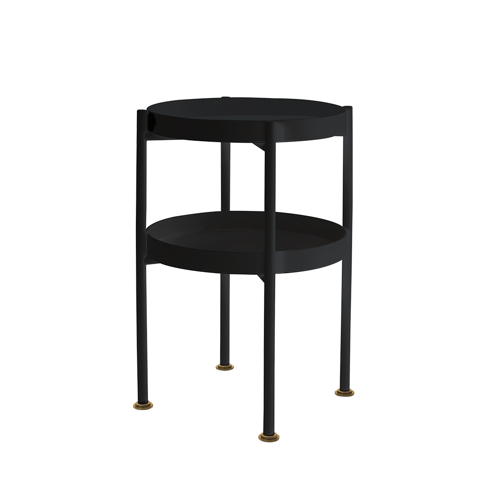 Customform Masa de cafea din metal, Hanna 40-2F Negru, Ø40xH60 cm