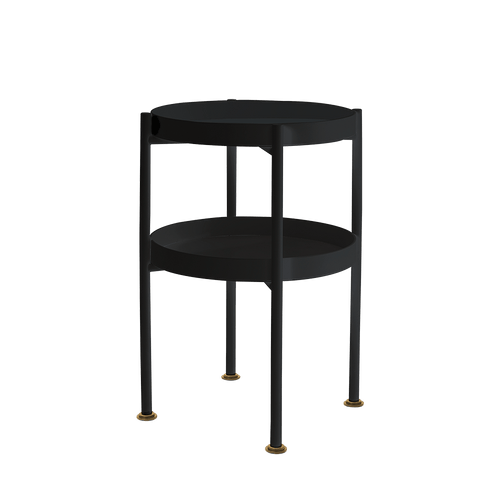 Customform Masa de cafea din metal, Hanna 40-2F Negru, Ø40xH60 cm