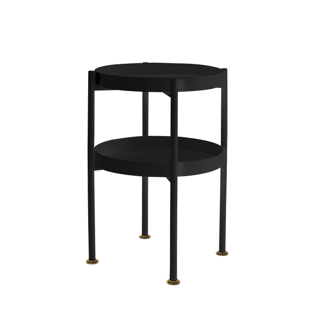 Customform Masa de cafea din metal, Hanna 40-2F Negru, Ø40xH60 cm