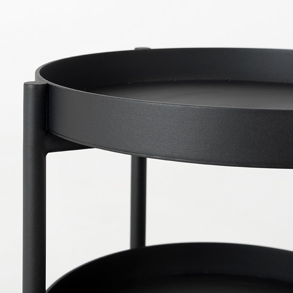 Masa de cafea din metal, Hanna 40-2F Negru, Ø40xH60 cm (2)