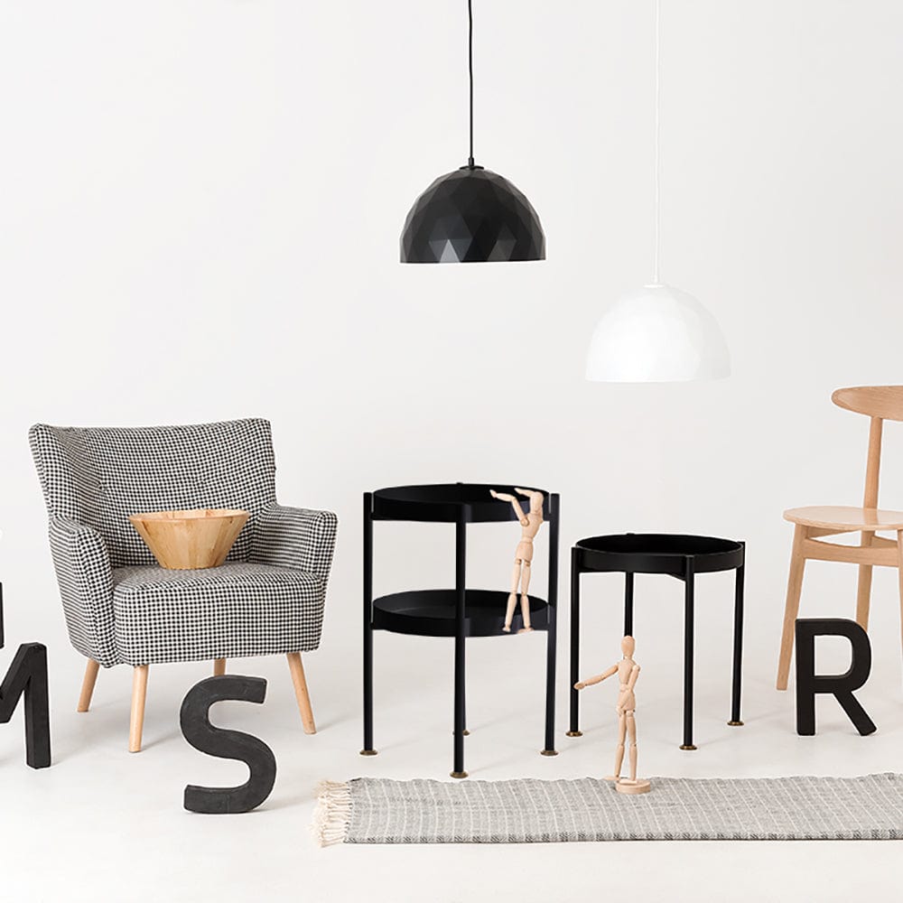 Masa de cafea din metal, Hanna 40-2F Negru, Ø40xH60 cm (3)