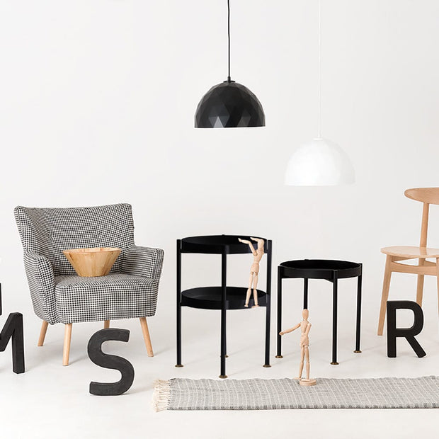 Masa de cafea din metal, Hanna 40-2F Negru, Ø40xH60 cm (3)