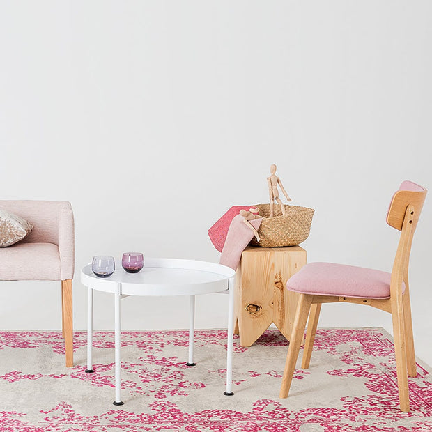 Masa de cafea din metal, Hanna 60-1F Alb, Ø60xH45 cm (1)