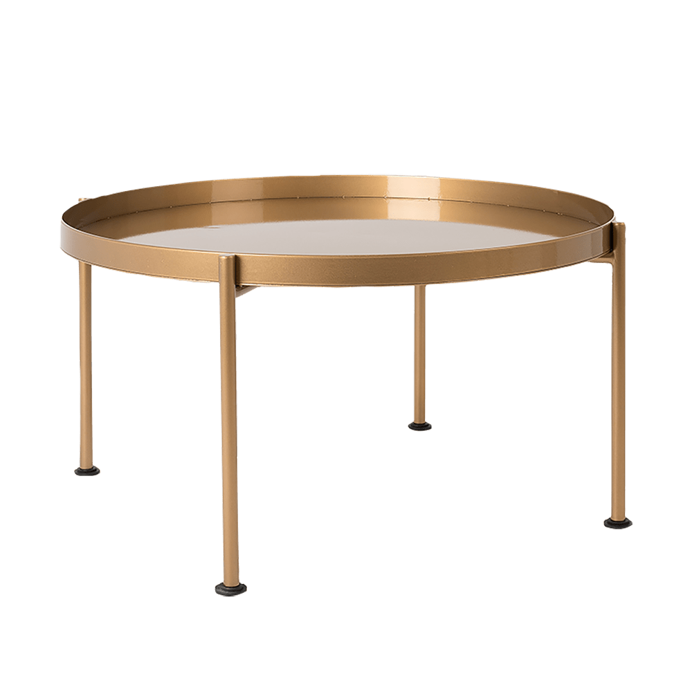 Masa de cafea din metal, Hanna 60-1F Auriu, Ø60xH45 cm