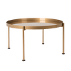 Masa de cafea din metal, Hanna 60-1F Auriu, Ø60xH45 cm
