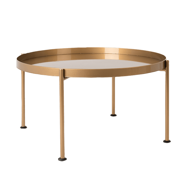 Masa de cafea din metal, Hanna 60-1F Auriu, Ø60xH45 cm
