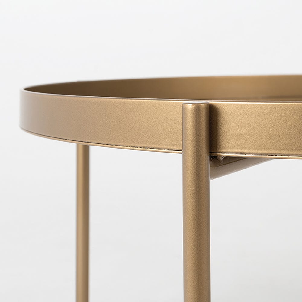 Masa de cafea din metal, Hanna 60-1F Auriu, Ø60xH45 cm (3)