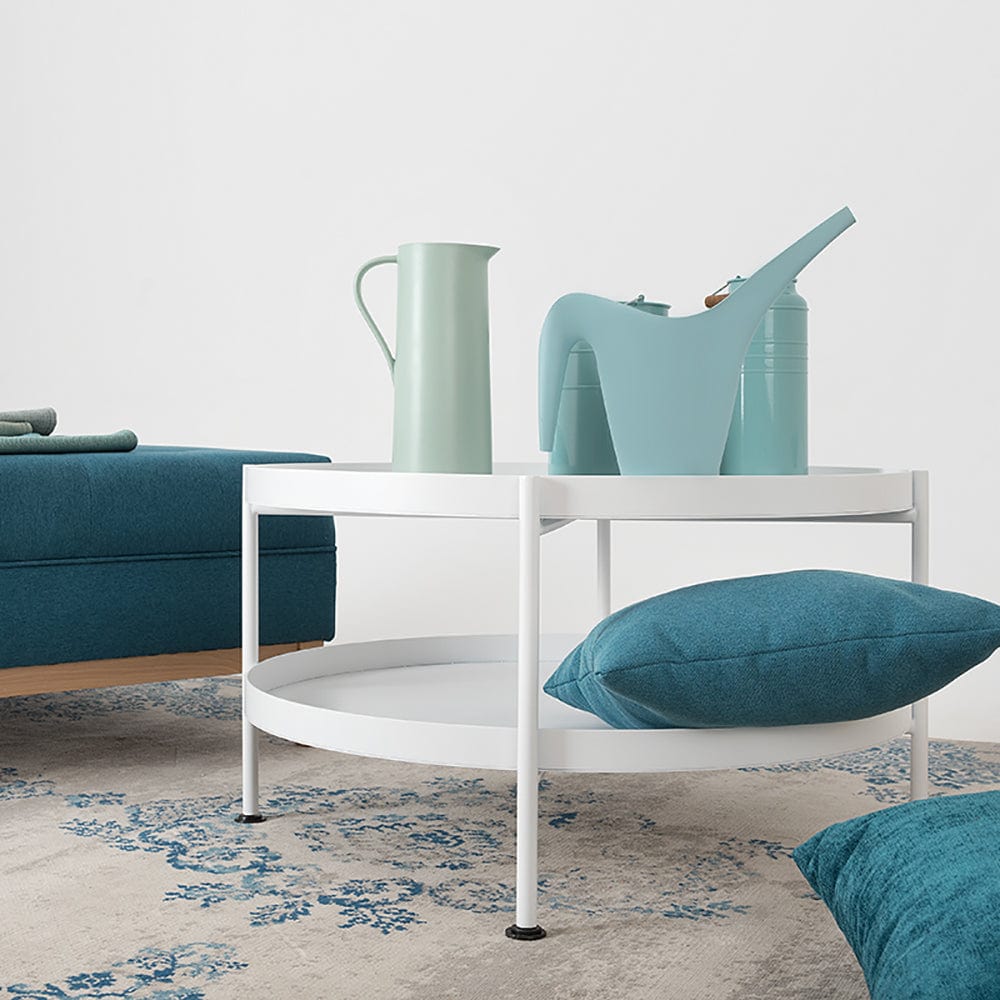 Masa de cafea din metal, Hanna 60-2F Alb, Ø60xH45 cm (2)