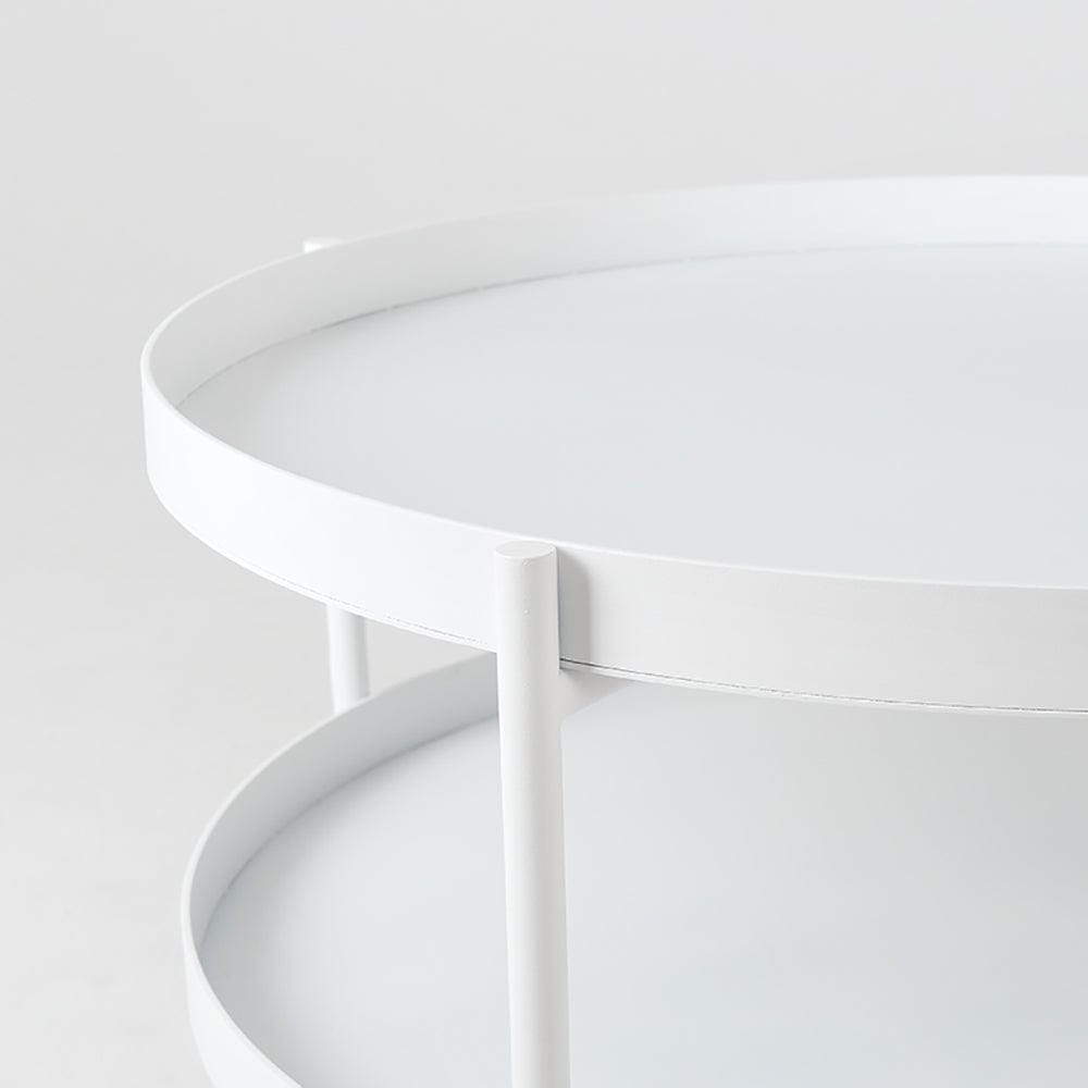 Masa de cafea din metal, Hanna 60-2F Alb, Ø60xH45 cm (3)