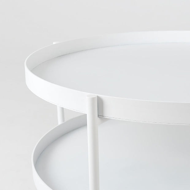 Masa de cafea din metal, Hanna 60-2F Alb, Ø60xH45 cm (3)