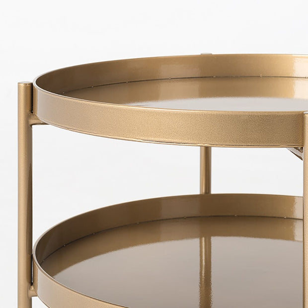 Masa de cafea din metal, Hanna 60-2F Auriu, Ø60xH45 cm (3)