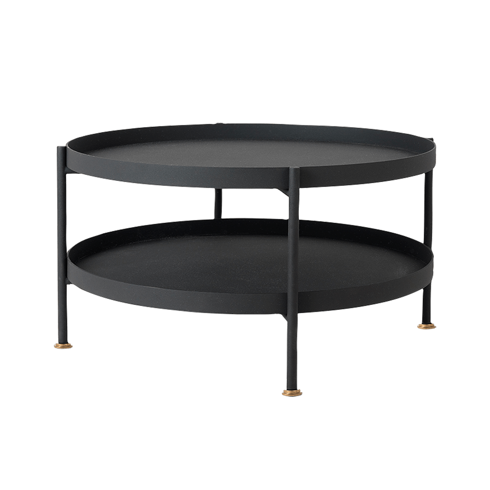 Masa de cafea din metal, Hanna 60-2F Negru, Ø60xH45 cm