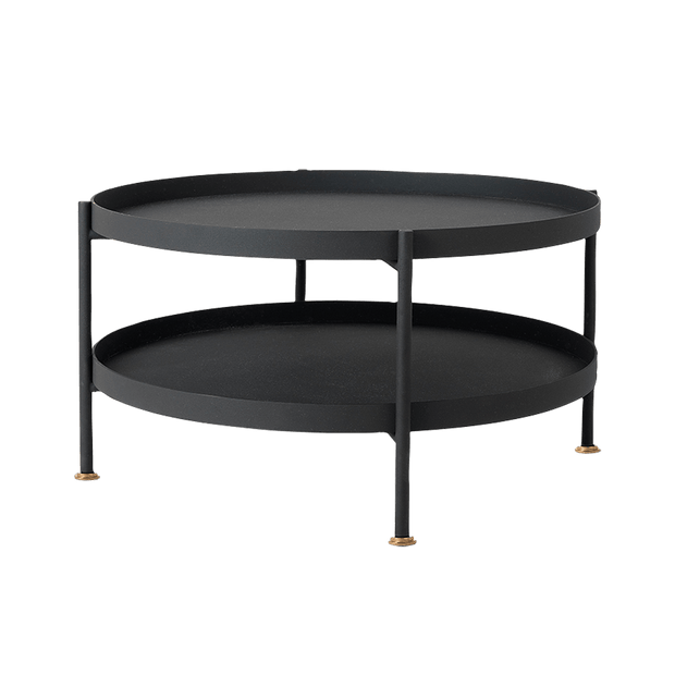 Masa de cafea din metal, Hanna 60-2F Negru, Ø60xH45 cm