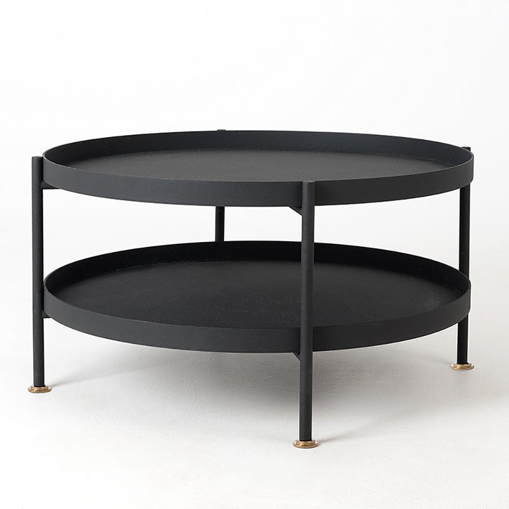 Masa de cafea din metal, Hanna 60-2F Negru, Ø60xH45 cm (1)