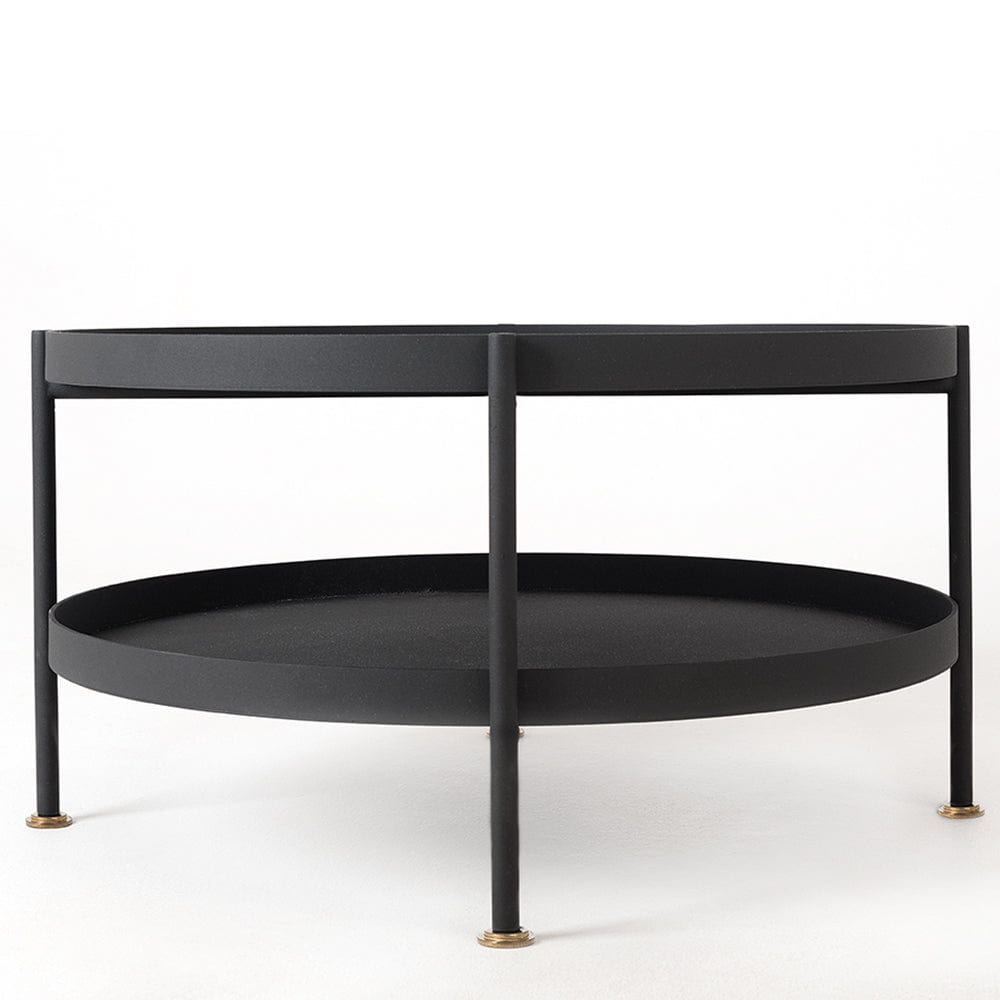 Masa de cafea din metal, Hanna 60-2F Negru, Ø60xH45 cm (2)