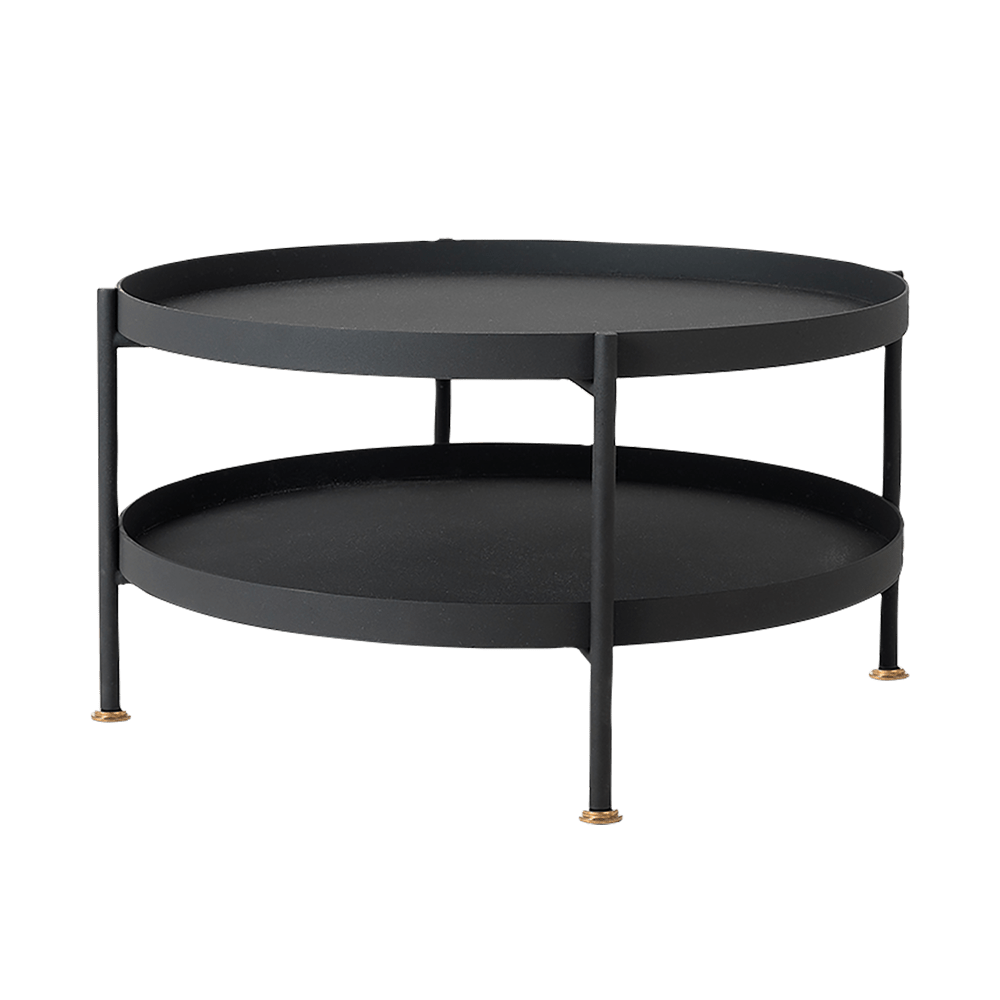 Masa de cafea din metal, Hanna 80-2F Negru, Ø80xH45 cm