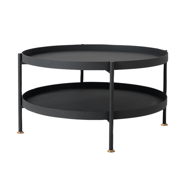 Masa de cafea din metal, Hanna 80-2F Negru, Ø80xH45 cm