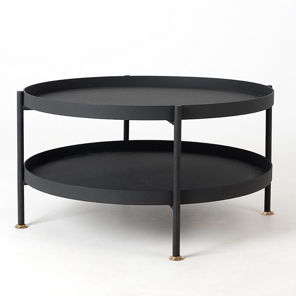 Masa de cafea din metal, Hanna 80-2F Negru, Ø80xH45 cm (1)