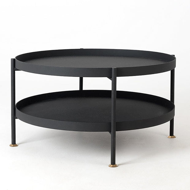 Masa de cafea din metal, Hanna 80-2F Negru, Ø80xH45 cm (1)