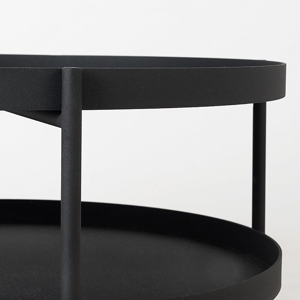 Masa de cafea din metal, Hanna 80-2F Negru, Ø80xH45 cm (3)