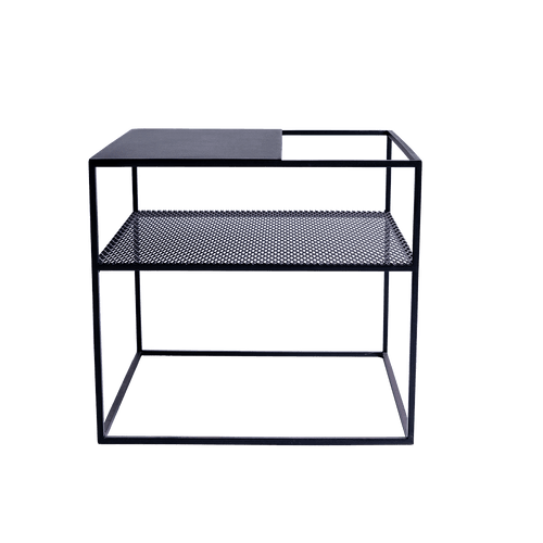 Masa de cafea din metal, Matrix Negru, L50xl50xH45 cm