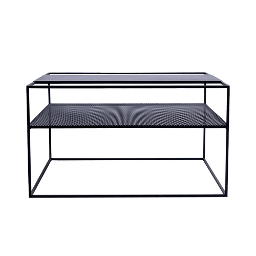 Masa de cafea din metal, Matrix Negru, L80xl80xH45 cm