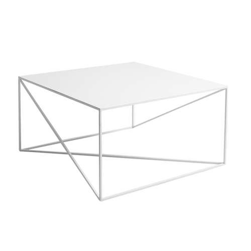 Customform Masa de cafea din metal, Memo Alb, L100xl100xH45 cm
