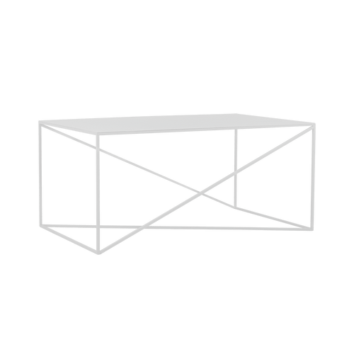 Masa de cafea din metal, Memo Alb, L100xl60xH45 cm