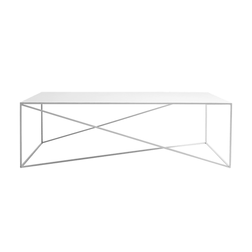 Masa de cafea din metal, Memo Alb, L140xl80xH45 cm