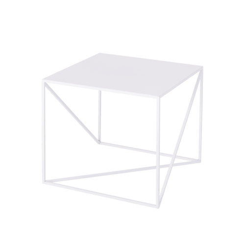 Masa de cafea din metal, Memo Alb, L50xl50xH45 cm