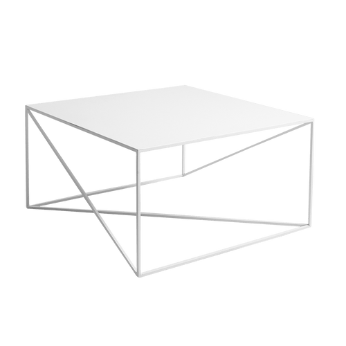 Masa de cafea din metal, Memo Alb, L80xl80xH45 cm