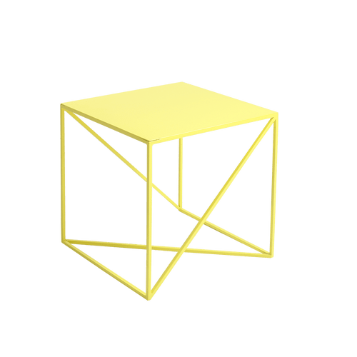 Masa de cafea din metal, Memo Galben, L50xl50xH45 cm