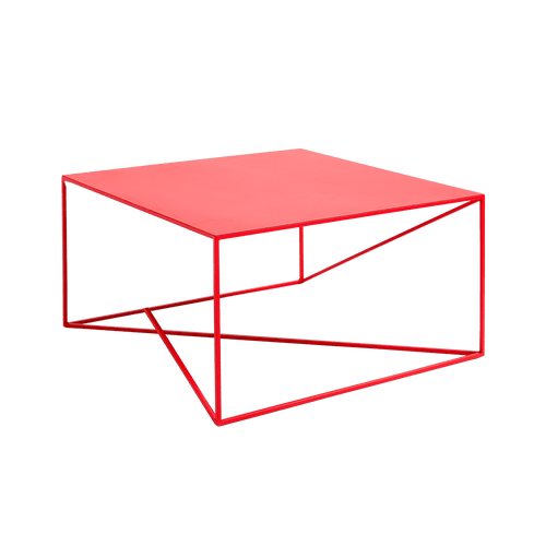 Customform Masa de cafea din metal, Memo Rosu, L80xl80xH45 cm