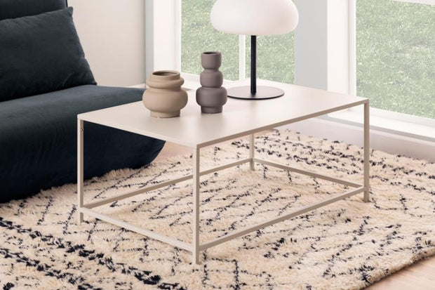 Masa de cafea din metal, Newcastle Crem, L90xl60xH40 cm (2)