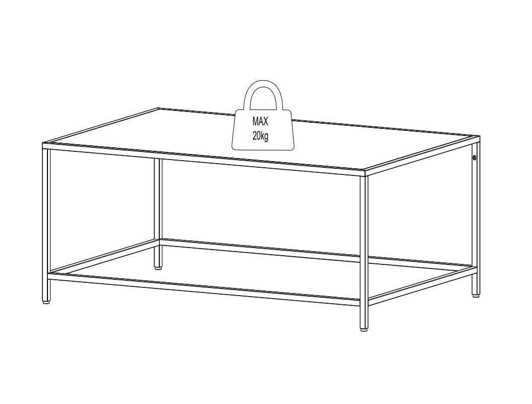 Masa de cafea din metal, Newcastle Crem, L90xl60xH40 cm (7)