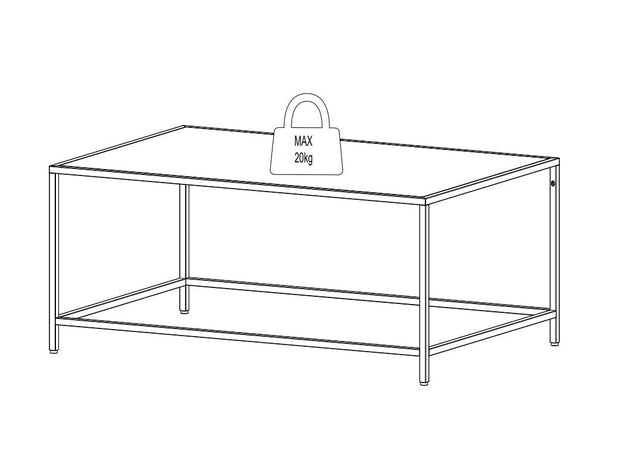Masa de cafea din metal, Newcastle Crem, L90xl60xH40 cm (7)