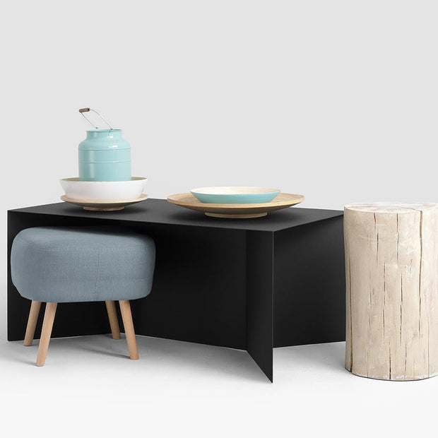 Masa de cafea din metal, Oli Negru, L100xl60xH45 cm (3)