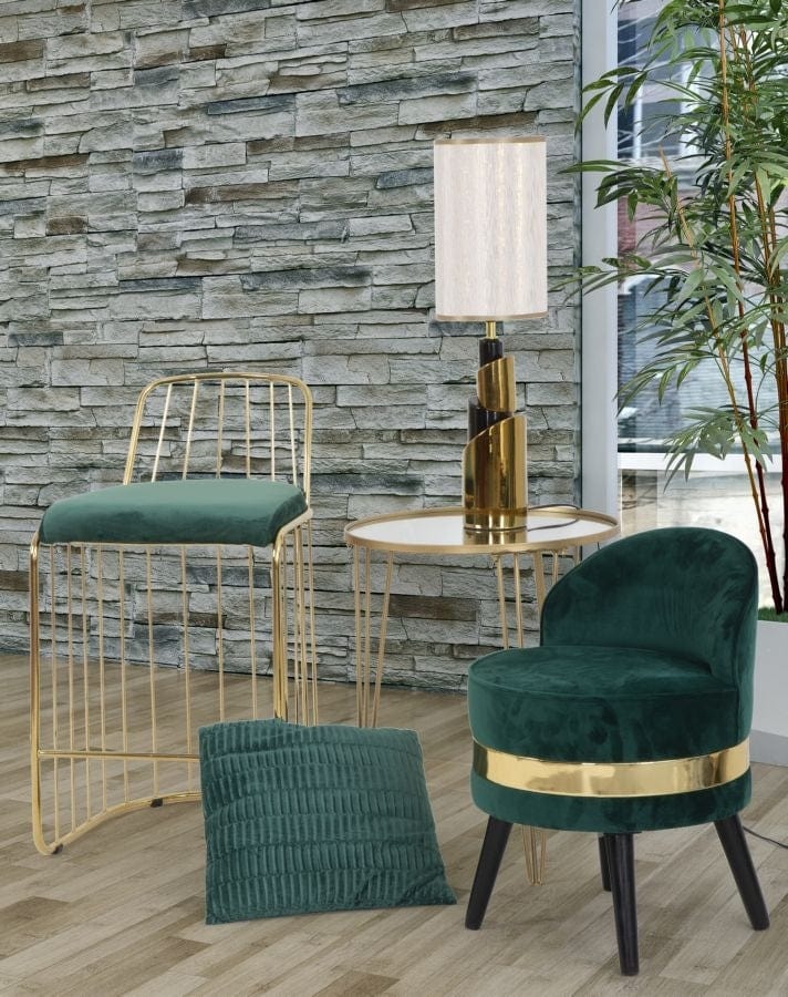 Mauro Ferretti Masa de cafea din metal si sticla Glam Auriu, Ø50xH58,5 cm