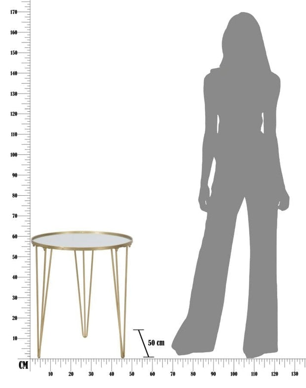 Mauro Ferretti Masa de cafea din metal si sticla Glam Auriu, Ø50xH58,5 cm