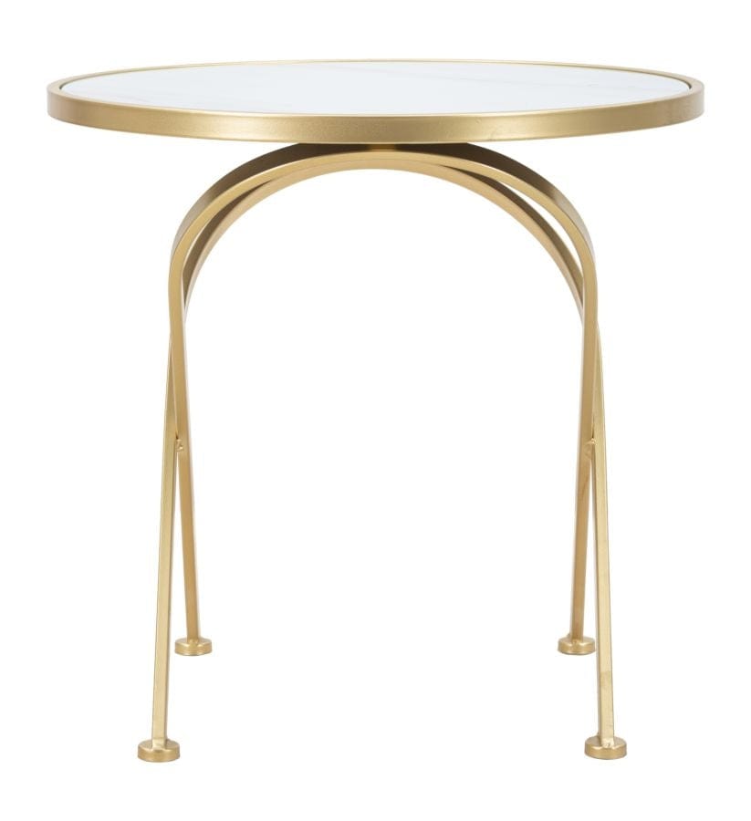 Masa de cafea din metal si sticla, Glam Mat Multicolor / Auriu, Ø50,5xH50 cm (3)