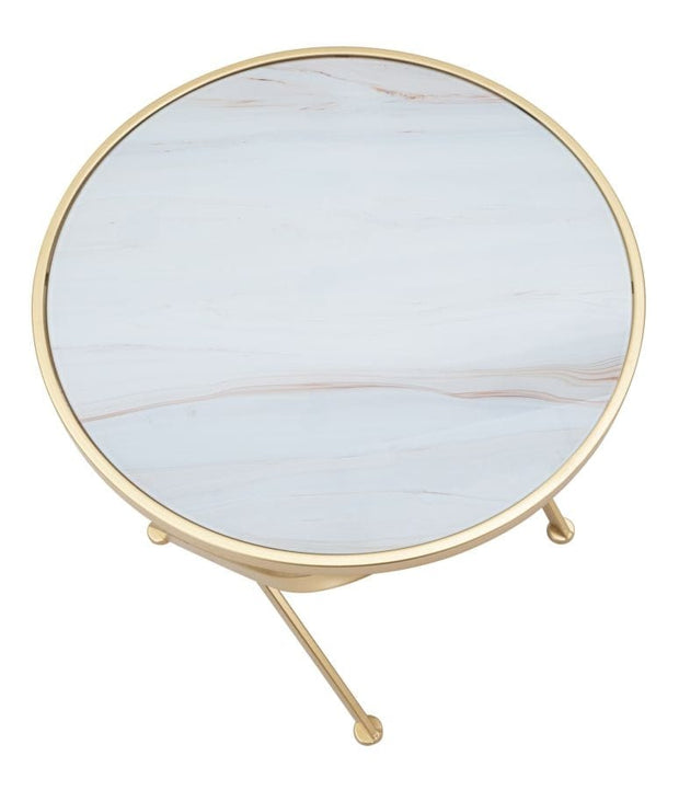 Mauro Ferretti Masa de cafea din metal si sticla, Glam Mat Multicolor / Auriu, Ø50,5xH50 cm