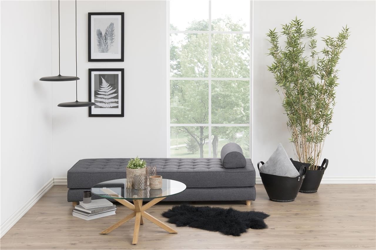 Masa de cafea, din metal si sticla Heaven Oak, Ø82xH40 cm (2)