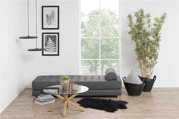 Masa de cafea, din metal si sticla Heaven Oak, Ø82xH40 cm (2)