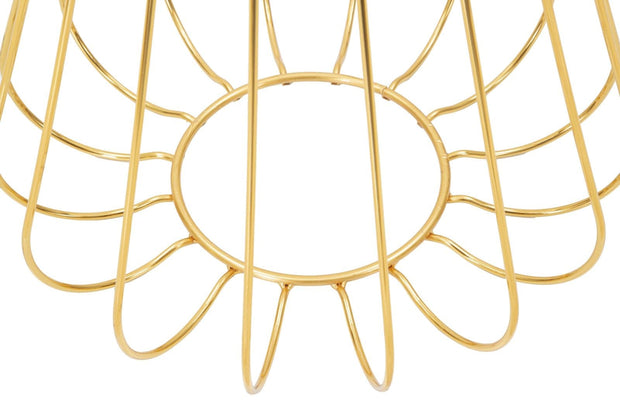 Mauro Ferretti Masa de cafea din metal si sticla, Lale Multicolor / Auriu, Ø48xH52 cm