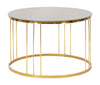 Masa de cafea din metal si sticla, Simple Mirror Auriu, Ø70xH46 cm (1)