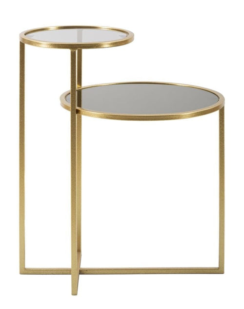 Mauro Ferretti Masa de cafea din metal si sticla, Two Levels Auriu, L50xl40xH60,5 cm
