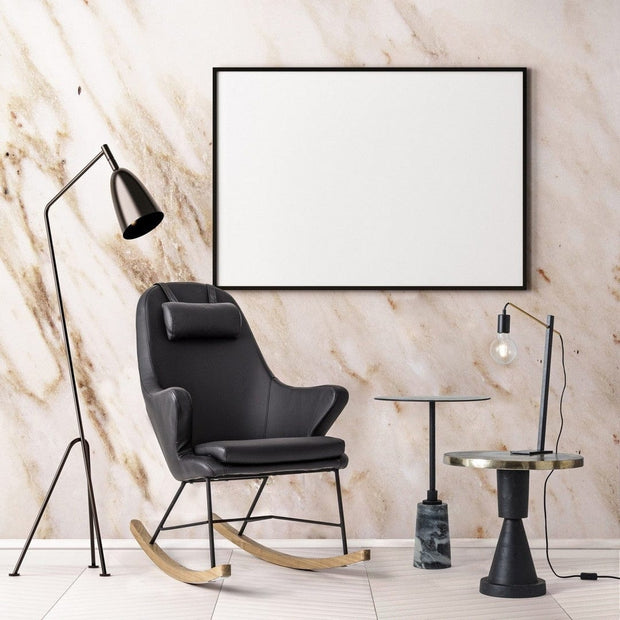 Masa de cafea din metal Tahir Auriu / Negru, Ø50xH49 cm (1)