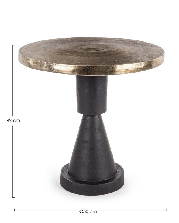 Masa de cafea din metal Tahir Auriu / Negru, Ø50xH49 cm (4)