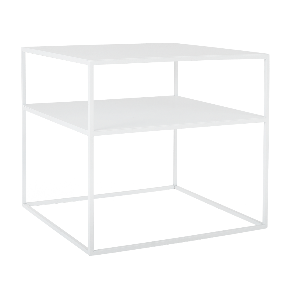 Masa de cafea din metal, Tensio 2 Floor Alb, L50xl50xH45 cm