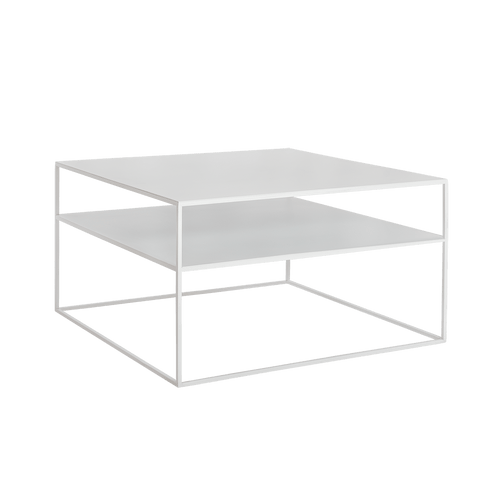 Masa de cafea din metal, Tensio 2 Floor Alb, L80xl80xH45 cm